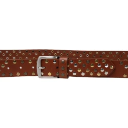 Cintura in cuoio con borchie in metallo unisex