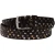 Cintura borchiata in pelle marrone scuro di 3,5 cm unisex