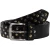 Ceinture cloutée en cuir noir de 3,5 cm unisexe