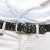 Ceinture cloutée en cuir noir de 3,5 cm unisexe