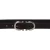 Handmade dark brown leather belt with metal figure eight buckle