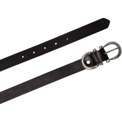Cintura artigianale in pelle marrone con fibbia ad otto in metallo