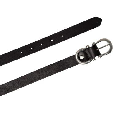 Ceinture en cuir marron foncé faite à la main avec huit boucles en métal