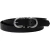 Ceinture en cuir noir faite à la main avec huit boucles en métal