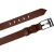 Handmade tan leather belt rectangular buckle with flat pin