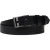 Handmade black leather belt rectangular buckle with flat pin