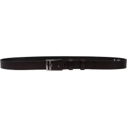 Ceinture en cuir marron foncé boucle rectangulaire avec épingle plate