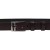 Handmade dark brown leather belt rectangular buckle with flat pin