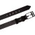 Handmade dark brown leather belt rectangular buckle with flat pin