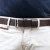 Ceinture en cuir marron foncé boucle rectangulaire avec épingle plate