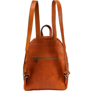 Men's backpack in natural-colored vegetable-tanned leather