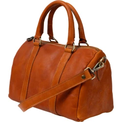 Handcrafted bowling bag in calf leather made in Tuscany