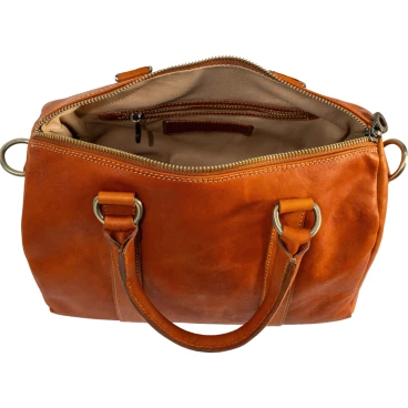 Sac bowling artisanal en cuir de vachette fait main en Toscane