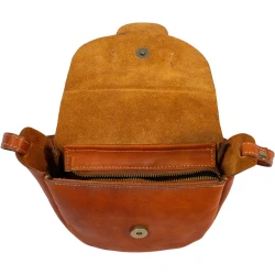 Mini besace artisanale pour femme en cuir souple fait en Italie