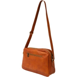 Borsa bandolera en piel de curtición vegetal hecho a mano en Italia