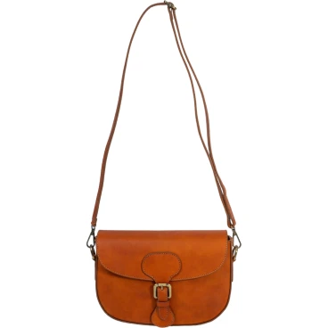 Schultertasche für Damen aus pflanzlich gegerbtem Leder