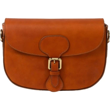 Schultertasche für Damen aus pflanzlich gegerbtem Leder