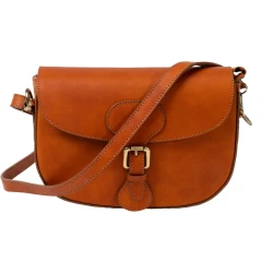 Schultertasche für Damen aus pflanzlich gegerbtem Leder