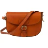 Women's crossbody bag handmade tan vegetable-tanned leather
