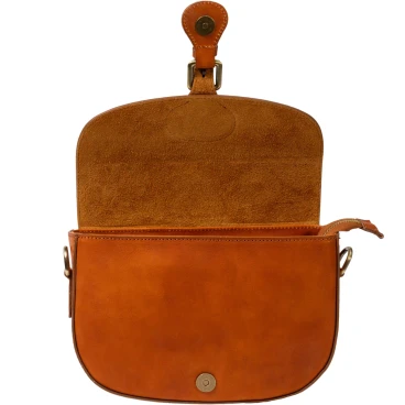 Schultertasche für Damen aus pflanzlich gegerbtem Leder