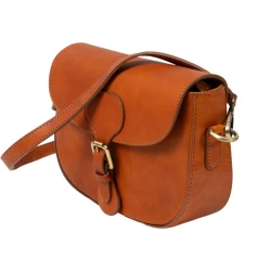 Women's crossbody bag handmade tan vegetable-tanned leather