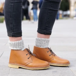 Desert boots femme en cuir marron avec doublure d'hiver