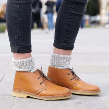 Desert Lederboots Damen Braun mit Winterfutter