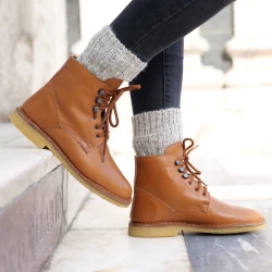 Bottines femme en cuir marron artisanales fabriqué en Italie