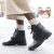 Bottines femme en cuir noir artisanales fabriqué en Italie