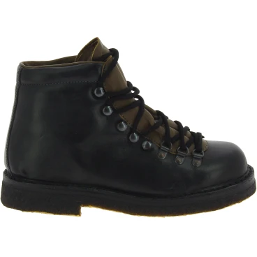 Bergstiefel Damen aus Schwarze Leder mit kreppsohle