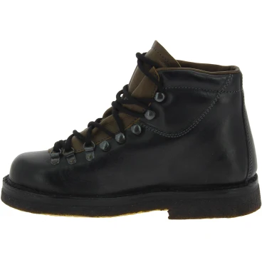 Bergstiefel Damen aus Schwarze Leder mit kreppsohle