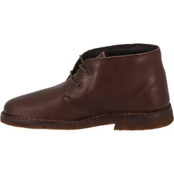 Women's dark brown leather chukka boots with winter lining