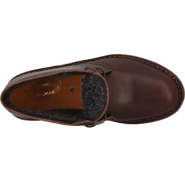 Desert boots femme en cuir marron foncé avec doublure d'hiver