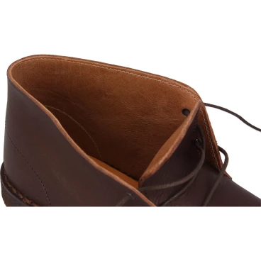 Desert boots femme en cuir marron foncé avec doublure d'hiver