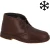 Desert boots femme en cuir marron foncé avec doublure d'hiver