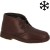 Women's dark brown leather chukka boots with winter lining