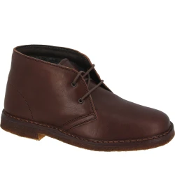 Botas desierto para mujer de cuero marrón oscuro con forro de invierno