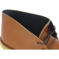 Botas desierto para hombre de cuero marrón con forro de invierno