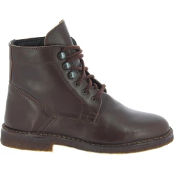 Bottines femme en cuir marron foncé artisanales avec doublure d'hiver