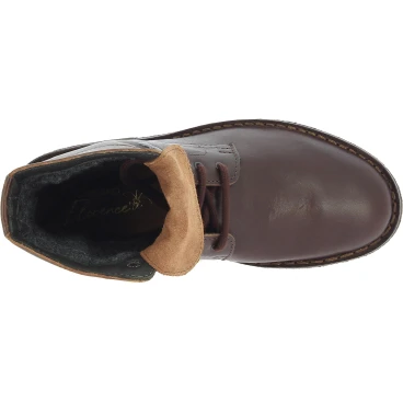 Bottines femme en cuir marron foncé artisanales avec doublure d'hiver