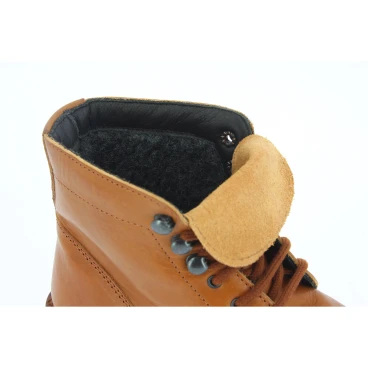 Bottines femme en cuir marron artisanales avec doublure d'hiver