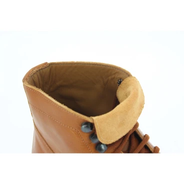 Bottines femme en cuir marron artisanales avec doublure d'hiver