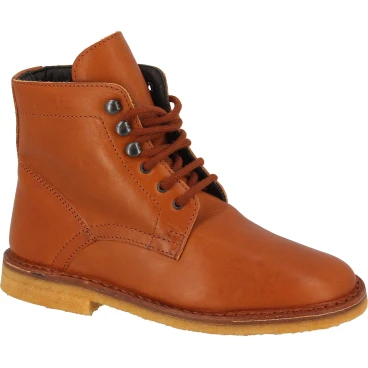 Women's tan leather ankle boots with winter lining