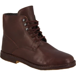 Botines para hombre de cuero marrón oscuro con forro de invierno