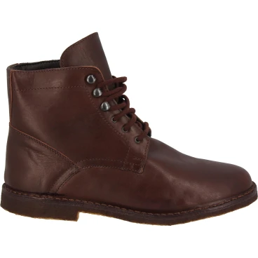 Bottines homme en cuir marron foncé artisanales avec doublure d'hiver