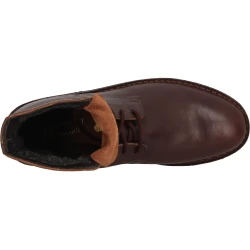 Men's dark brown leather ankle boots with winter lining
