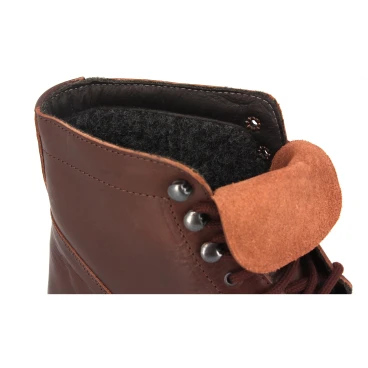 Bottines homme en cuir marron foncé artisanales avec doublure d'hiver