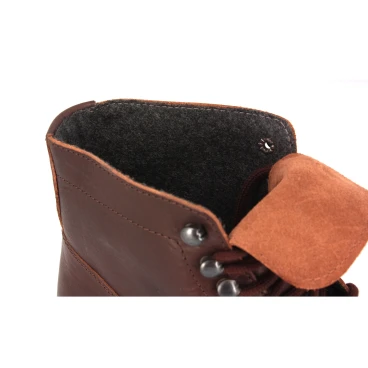 Bottines homme en cuir marron foncé artisanales avec doublure d'hiver