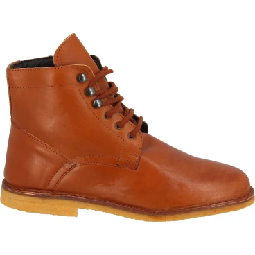 Stivaletti da uomo in pelle color cuoio con fodera invernale