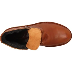 Men's tan leather ankle boots with winter lining